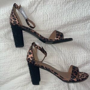 Torrid limited edition Betsy Johnson Leopard black studded Heels